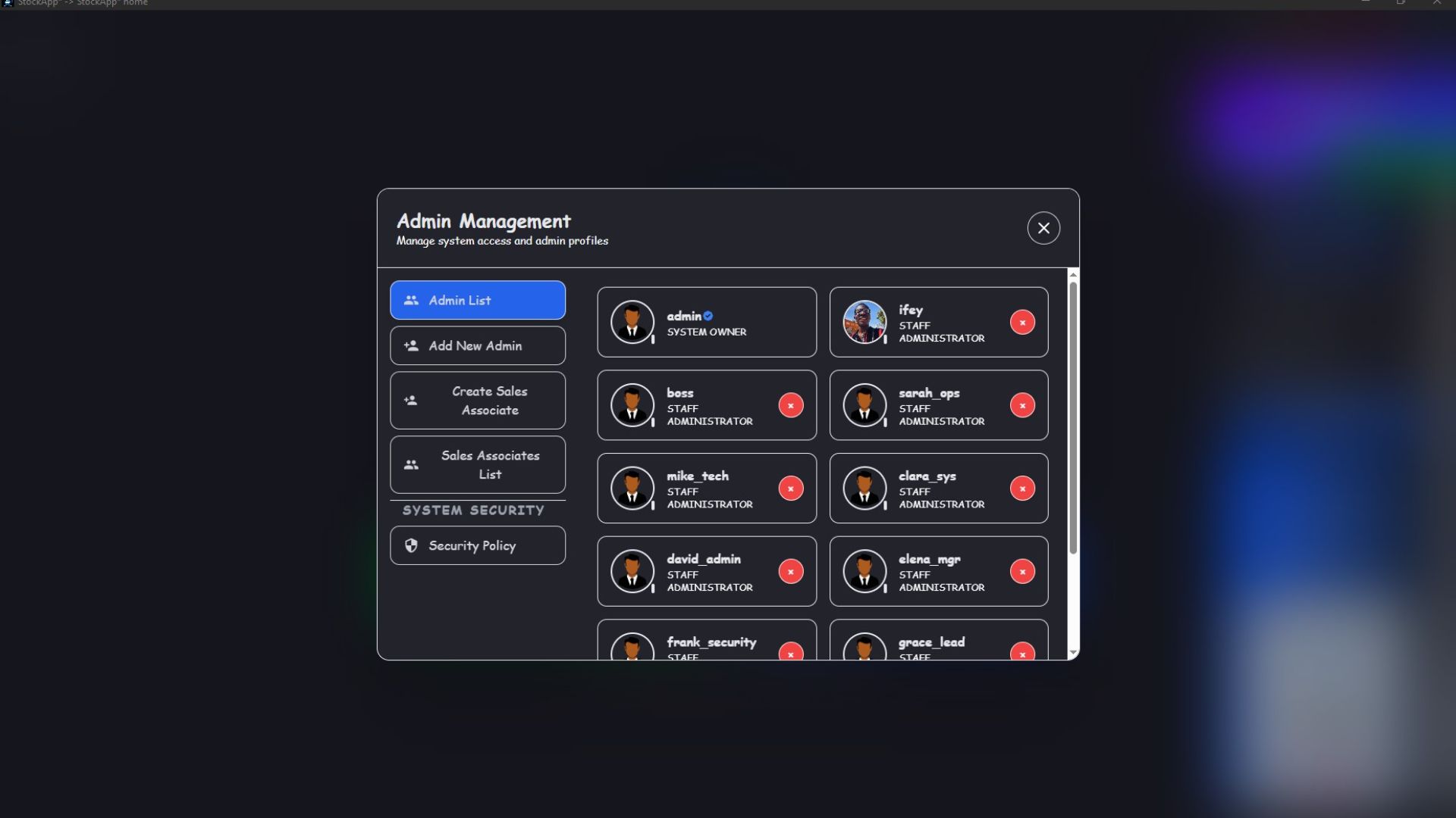 Admin Management Portal